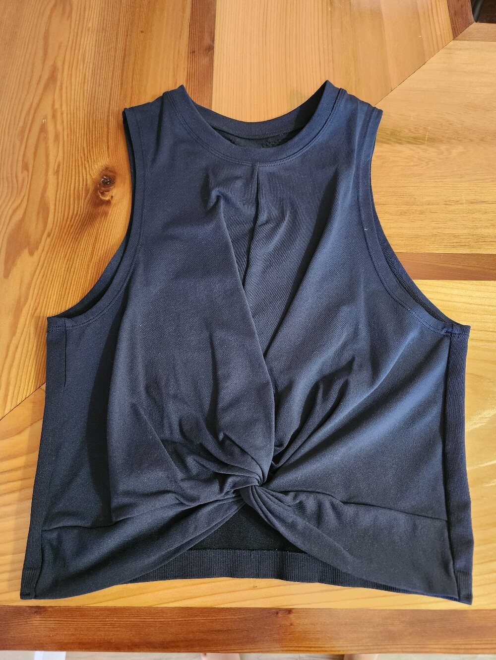 Spiritual Gangster Black Twist-Front Sleeveless Tank